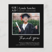 黒モダン文字写真卒業ありがとう (正面)