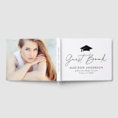 黒モダン文字写真卒業 ゲストブック (全面)