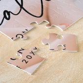 黒モダン文字写真卒業 ジグソーパズル (側面)