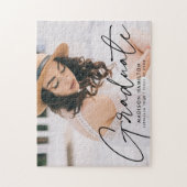 黒モダン文字写真卒業 ジグソーパズル (縦)