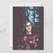 黒モダン文字写真卒業 招待状 (裏面)