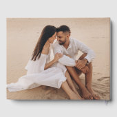 黒モダン文字写真結婚の ゲストブック (裏面)