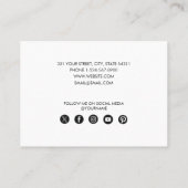 黒モダン文字素朴ソーシャルメディア 名刺 (裏面)