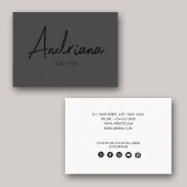 黒モダン文字素朴ソーシャルメディア 名刺