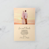 黒モダン文字2フォト結婚ズ サンキューカード (内部)