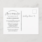 黒モダン文字4フォトコラージュ卒業 案内ポストカード (裏面)