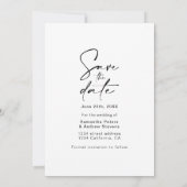 黒モダン日付8フォトグリッドのコラージュを保存 セーブザデート (裏面)