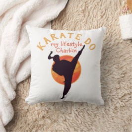 黒モダン日本空手シルエット武術アーツ クッション