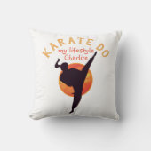 黒モダン日本空手シルエット武術アーツ クッション (正面)