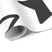 黒モダン星と白い星 ラッピングペーパー (ロールコーナー)