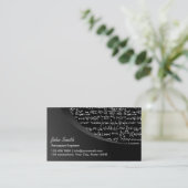 黒モダン曲線航空宇宙技術者 名刺 (スタンド正面)