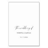 黒モダン書の結婚テーブル2 テーブルナンバー (裏面)