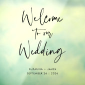 黒モダン書の結婚歓迎 ウィンドウサイン (シート3)