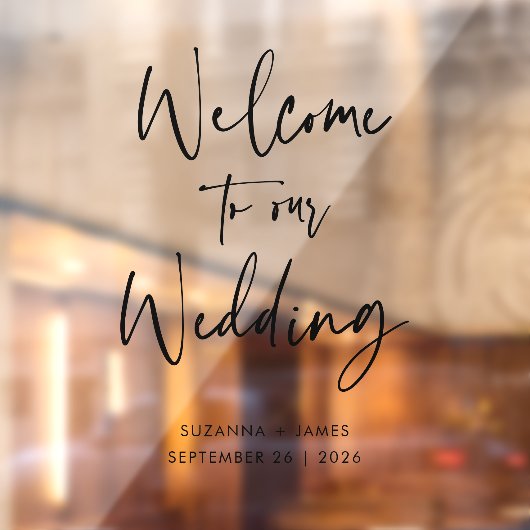 黒モダン書の結婚歓迎 ウィンドウサイン (シート2)