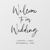 黒モダン書の結婚歓迎 ウィンドウサイン (シート)