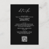 黒モダン書エレガントの結婚詳細 エンクロージャーカード (正面)