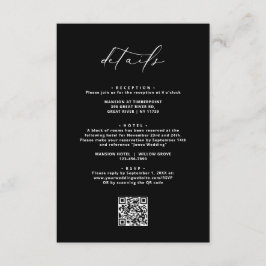 黒モダン書エレガントの結婚詳細 エンクロージャーカード