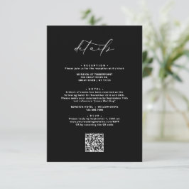 黒モダン書エレガントの結婚詳細 エンクロージャーカード