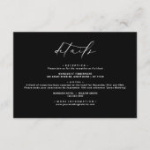 黒モダン書エレガントの結婚詳細 エンクロージャーカード (正面)
