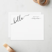 黒モダン書パーソナライズされた道 ノートカード (正面/裏面インサイチュ)