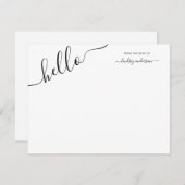 黒モダン書パーソナライズされた道 ノートカード (正面/裏面)