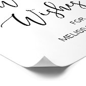 黒モダン書体結婚の願い ポスター (角)