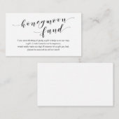 黒モダン書体結婚ハネムーン基金の願い エンクロージャーカード (正面/裏面)