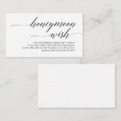 黒モダン書体結婚ハネムーン・ウィッシュ・ファンド エンクロージャーカード (正面/裏面)