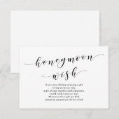 黒モダン書体結婚ハネムーン・ウィッシュ・ファンド エンクロージャーカード (正面/裏面)