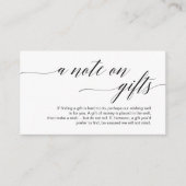 黒モダン書体、ギフト券 エンクロージャーカード (正面)