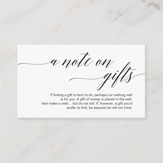 黒モダン書体、ギフト券 エンクロージャーカード (正面)