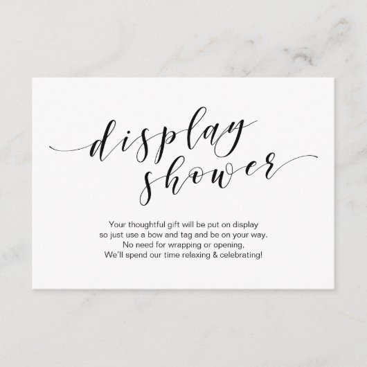 黒モダン書体、シャワー表示 エンクロージャーカード (正面)