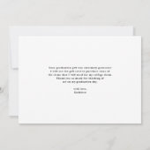 黒モダン書写真卒業 サンキューカード (裏面)