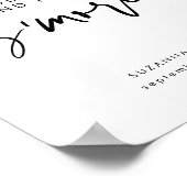 黒モダン書字の手先バー標識 ポスター (角)