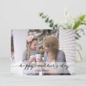 黒モダン書母の日の写真カード カード (スタンド正面)