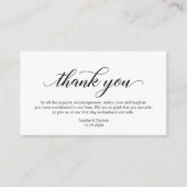 黒モダン書結婚のお礼 エンクロージャーカード (正面)