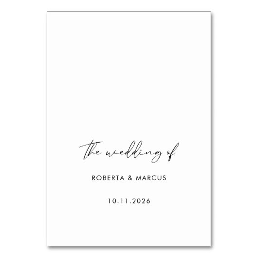 黒モダン書結婚の表3 テーブルナンバー (裏面)