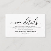 黒モダン書結婚の詳細 エンクロージャーカード (正面)