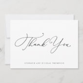 黒モダン書結婚道 サンキューカード (正面)