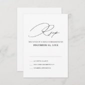 黒モダン書道シンプルミニマ結婚リスト 出欠カード (正面/裏面)