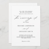 黒モダン書道シンプルミニマ結婚リスト 招待状 (正面/裏面)