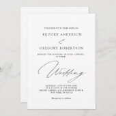 黒モダン書道シンプルミニマ結婚リスト 招待状 (正面/裏面)