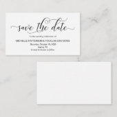 黒モダン書、結婚式の日付を保存 エンクロージャーカード (正面/裏面)