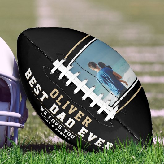 黒モダン最高のパパEver Father's Day写真 アメリカンフットボール