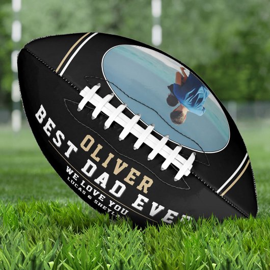 黒モダン最高のパパEver Father's Day写真 アメリカンフットボール