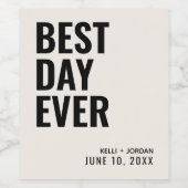 黒モダン最高の日エバ結婚ーワインラベル ワインラベル (シングルラベル)