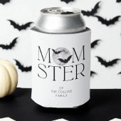 黒モダン月こうもりハロウィンモスターママ 缶クーラー