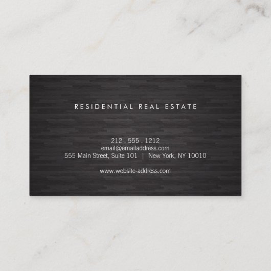 黒モダン木のホームフェイクロゴ金ゴールド 名刺 (裏面)