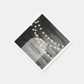 黒モダン材素朴金ゴールドライトアーチ結婚ズ スタンダードカクテルナプキン (角)