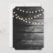 黒モダン材素朴金ゴールドライトアーチ結婚ズ 招待状 (裏面)